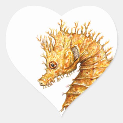 Sea horse Hippocampus hippocampus Heart Sticker