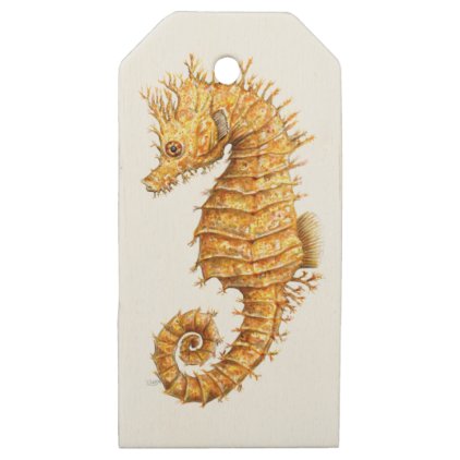 Sea horse Hippocampus hippocampus Wooden Gift Tags