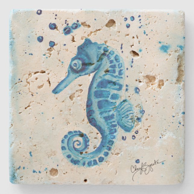Sea Horse Marble Coaster (Front)