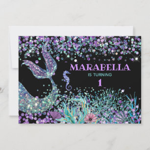 *~* Sea Horse Mermaid's Tail Magical Birthday Invitation