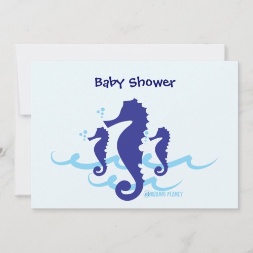 Sea Horse Organic Planet Baby Shower Invitations