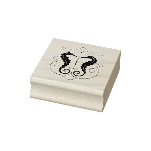 Sea Horse Pair Rubber Stamp