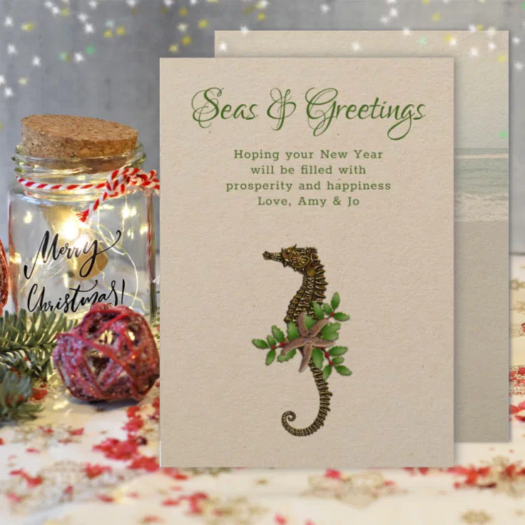 Seas And Greetings Christmas Card 