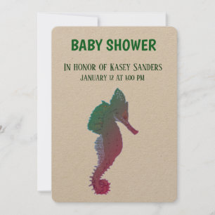 Sea horse, Sea life Baby shower Invitation Card