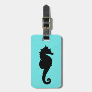 Sea Horse Silhouette Luggage Tag