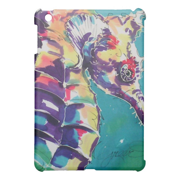Sea Horse Silk Painting iPad Mini Cover