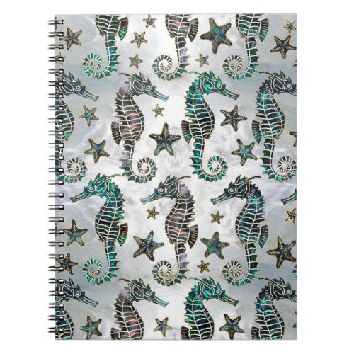 Sea horse Starfish Abalone Pattern Notebook