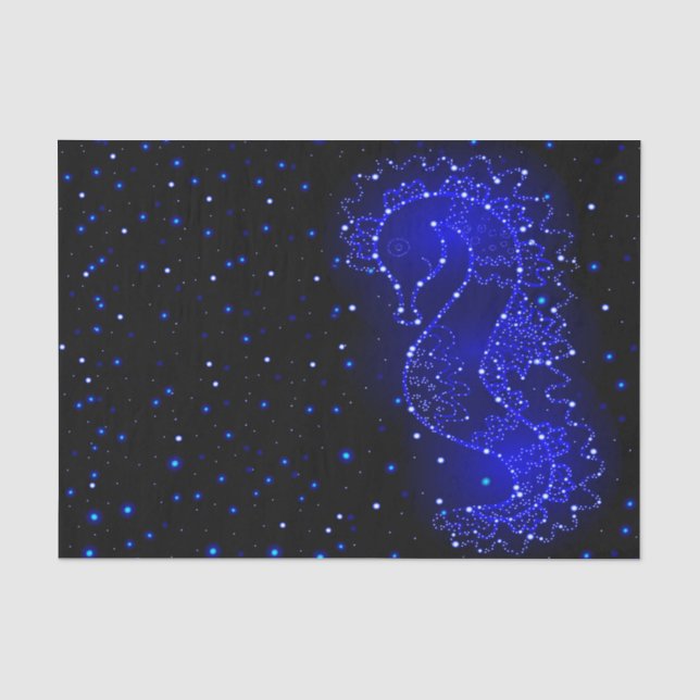 sea horse swims in lights tissue paper (Front)