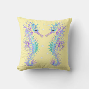 Sea horse throw pillow