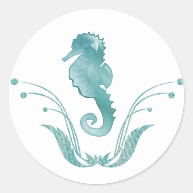 Sea Horse Wedding Envelope Seal (Front)