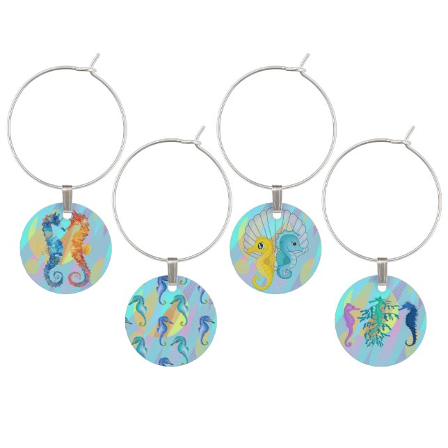 Sea Horse Wine Charms (Staggered)
