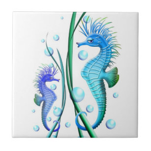 Sea horses Cartoon tile