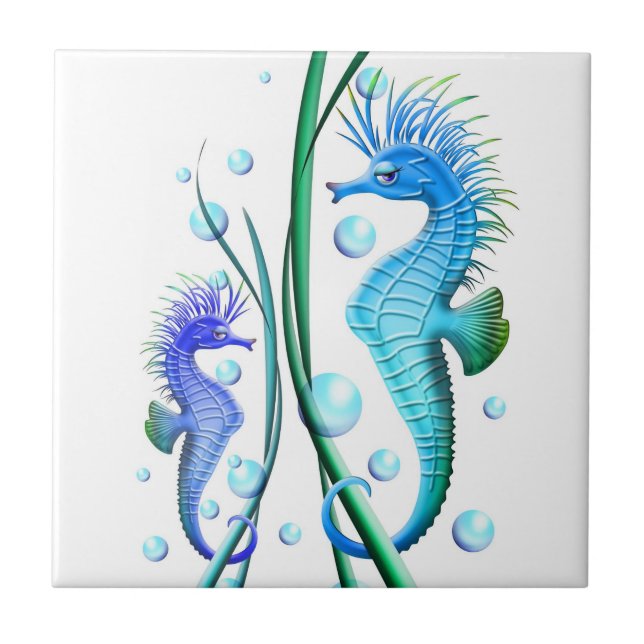 Sea horses Cartoon tile (Front)