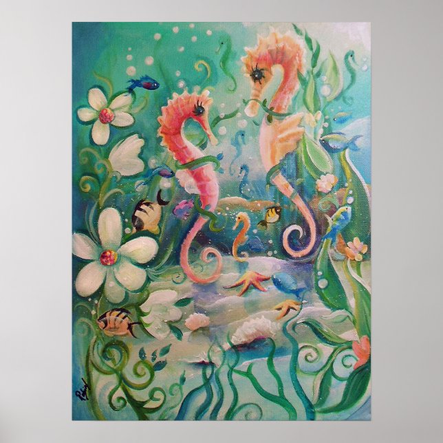 Sea Horses in Springtime Poster (Front)