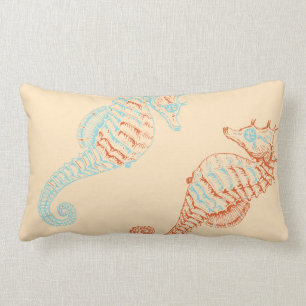 Sea Horses Lumbar Pillow