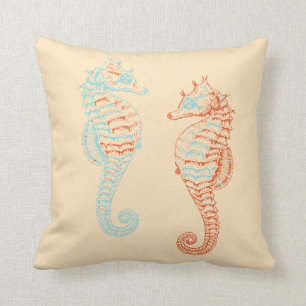 Sea Horses Throw Pillow