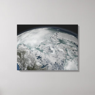 Sea ice above North America Canvas Print