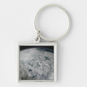 Sea ice above North America Keychain