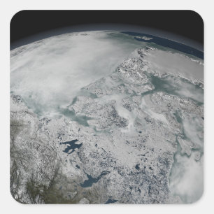 Sea ice above North America Square Sticker