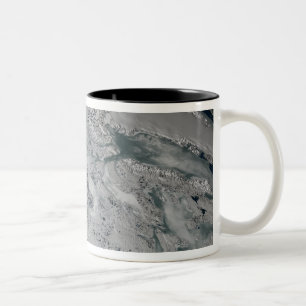 Sea ice above North America Two-Tone Coffee Mug