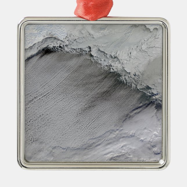 Sea ice and cloud streets in the Bering Sea Metal Ornament (Front)