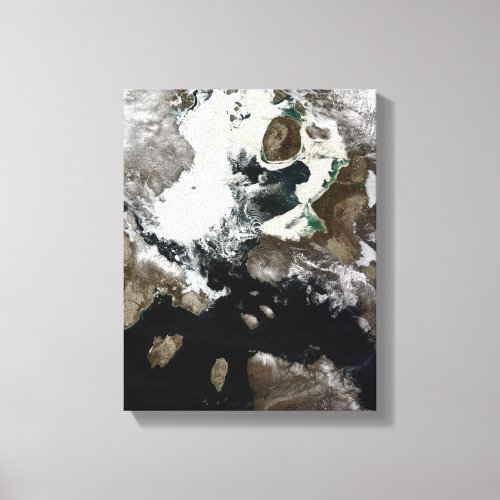 Sea ice and sediment visible in Nunavut Canada Canvas Print