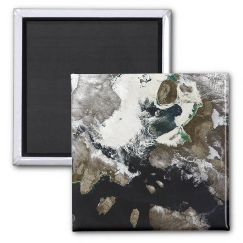 Sea ice and sediment visible in Nunavut Canada Magnet