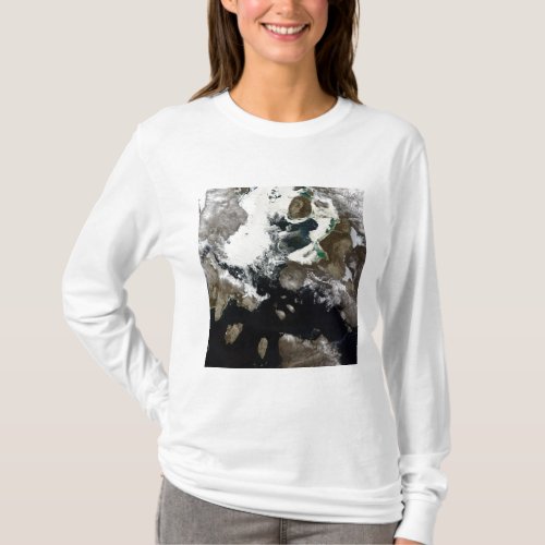 Sea ice and sediment visible in Nunavut Canada T_Shirt