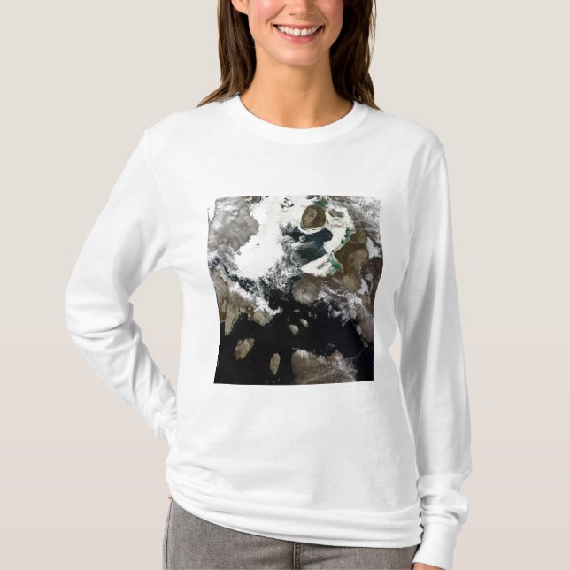 Sea ice and sediment visible in Nunavut, Canada T-Shirt (Front)