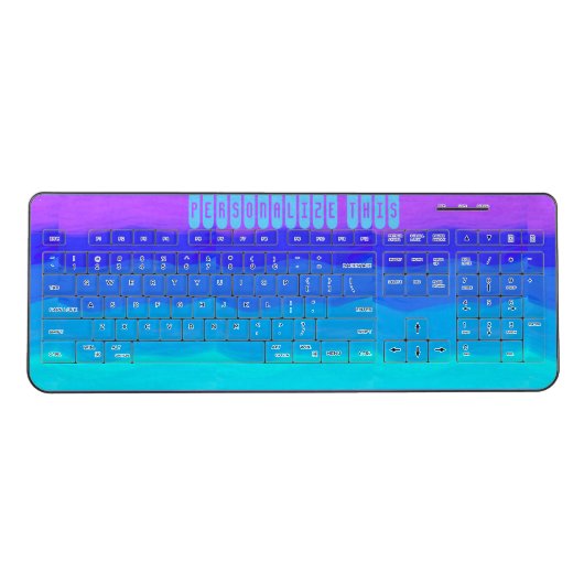 Sea illusion blue purple custom wireless keyboard (Front)