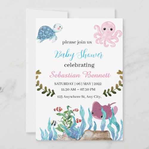  Sea_inspired  baby shower invitation