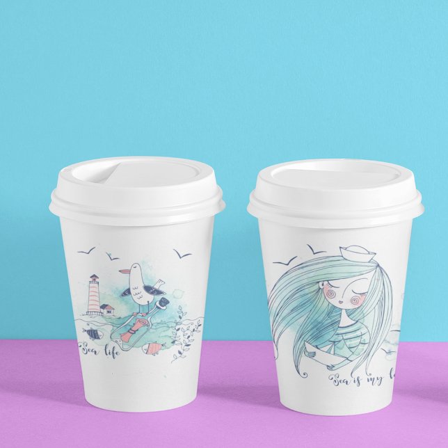 Sea Is My Love Paper Cups (Creator Uploaded)