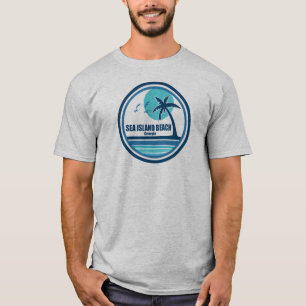 Sea Island Beach Georgia Palm Tree Birds T-Shirt