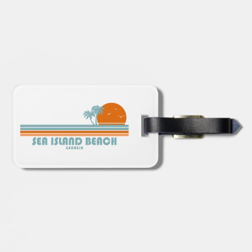 Sea Island Beach Georgia Sun Palm Trees Luggage Tag