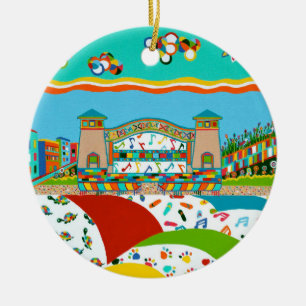 Sea Isle Band Shell Round Ceramic Ornament