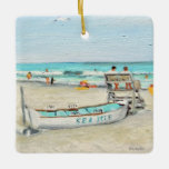 Sea Isle City Christmas Ornament<br><div class="desc">Sea Isle City Christmas Ornament of one of my original oil paintings of the Sea Isle Beach Patrol boat and lifeguards.</div>