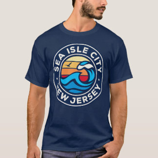 Sea Isle City New Jersey Nj Nautical Waves 5 T-Shirt