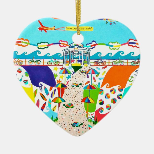 Sea Isle Promenade Heart Ornament (Front)