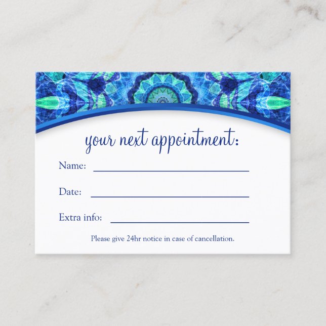Sea Jewel Mandala Appointment Card (Front)