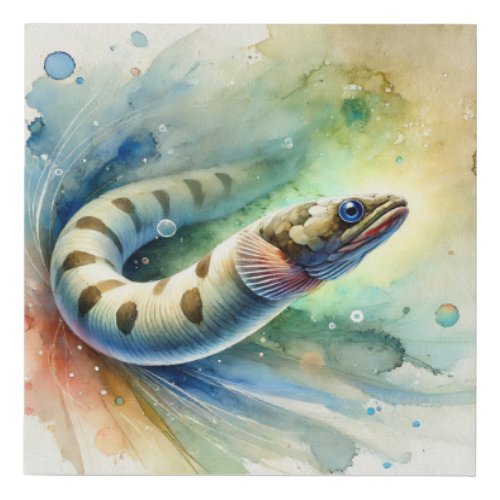 Sea Lamprey 130624AREF113 _ Watercolor Faux Canvas Print