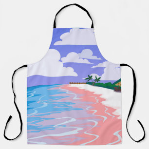 Sea landscape of tropical beach with pink sand, b apron