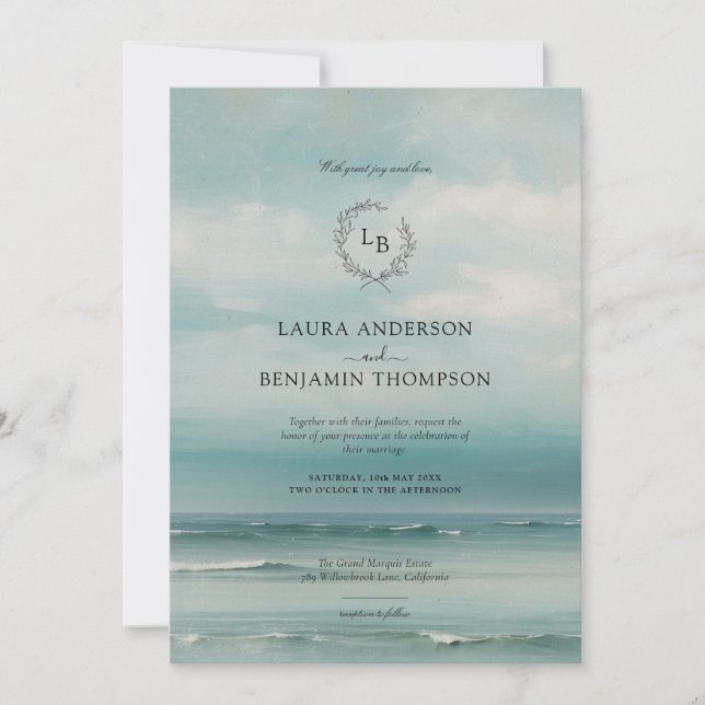 Sea Landscape Wedding Invitation (Front)