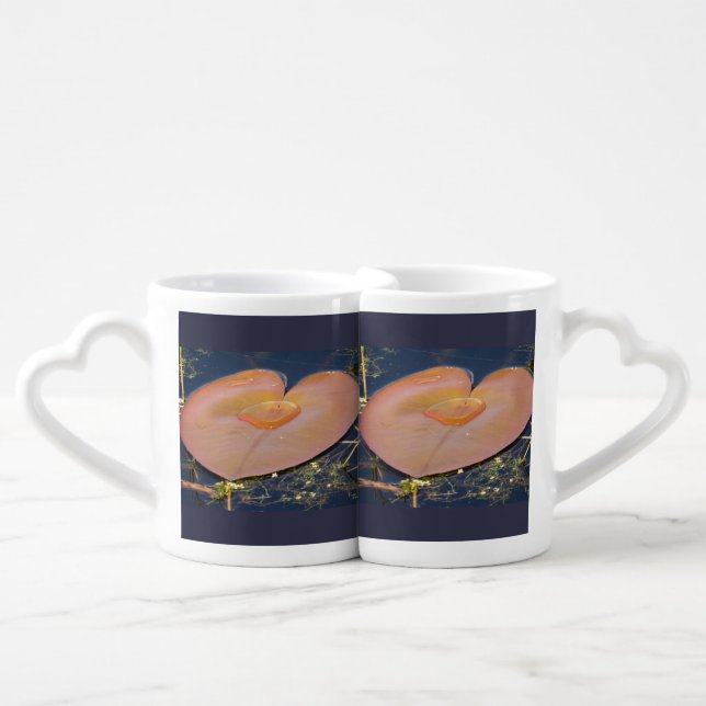 Sea Leaf shapes of heart Coffee Mug Set (Front Nesting)