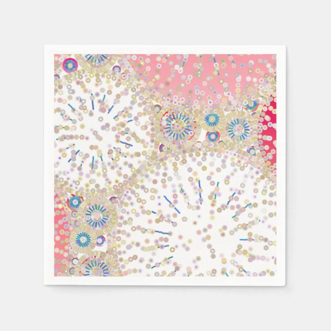 "Sea Life" abstract print Paper Napkins (Front)