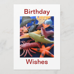 Sea Life Animals Birthday Card