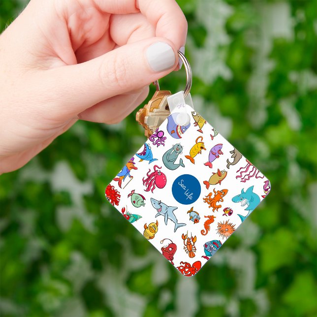 Sea Life Animals Colorful Ocean Characters Keychain (Creator Uploaded)