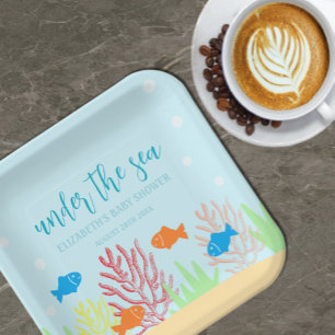 Sea Life Baby Shower Paper Plates