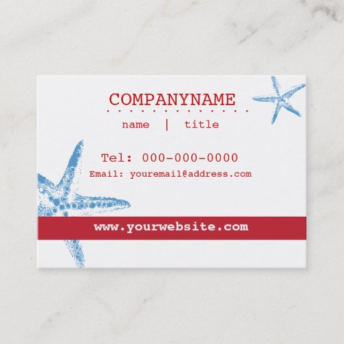 Sea Life Business Card Blue Red Design
