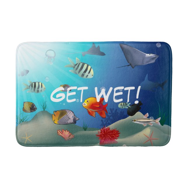 Sea Life Cartoon Bath Mat (Front)