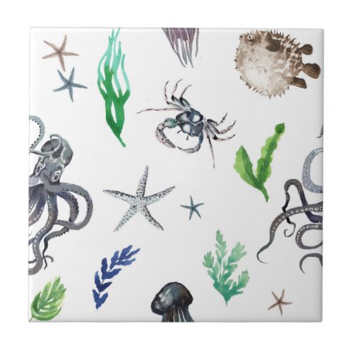 SEA LIFE CERAMIC TILE